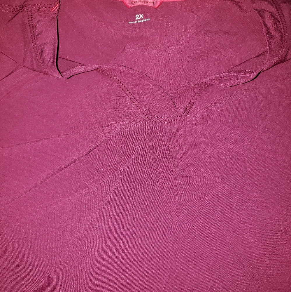 Carhartt Burgundy Scrub Top